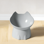 Cat-Shaped Elevated Food Bowl — Tilted Design for Neck & Whisker Comfort