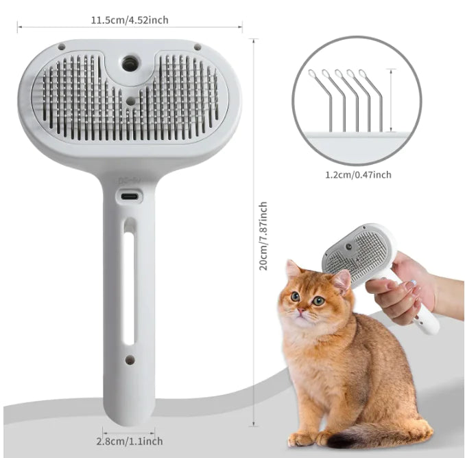 HydroMist™ Anti-Static Pet Grooming & Shedding Brush